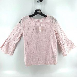 Gap NWT Girls Eyelet Pink Short Sleeve Lightweight top Shirt Size XXL 14-16